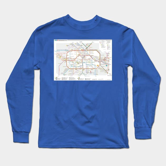 Berlin subway map Long Sleeve T-Shirt by Superfunky